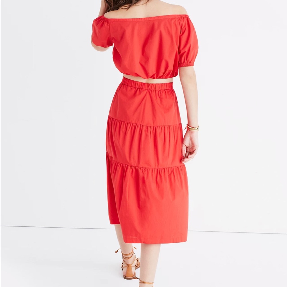 MADEWELL off the shoulder bubble top in true red size XS - Picture 11 of 11